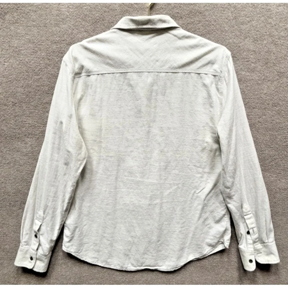 True Religion Mens 2XL Off White Button Up Shirt Cotton Long Sleeve Collared EUC